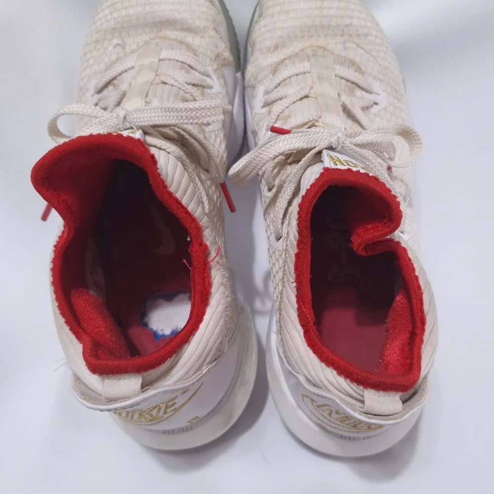 Nike LeBron 16 Draft Day Low Basketball Shoes White‎ Red Sneakers Mens 10.5